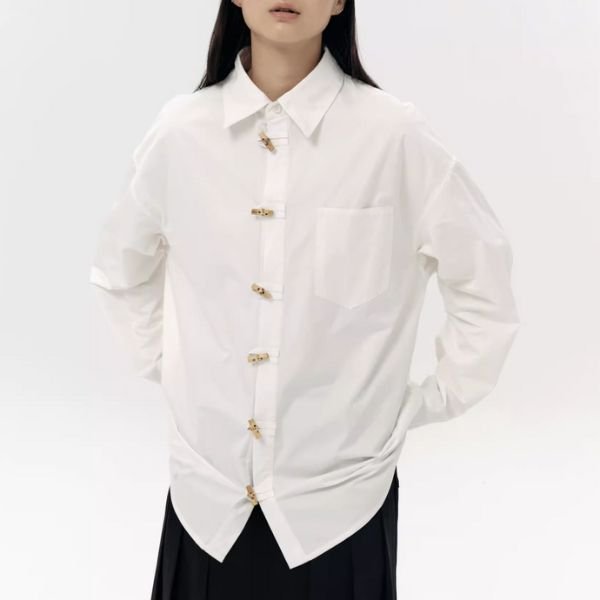 【LOUMUTAKU】バンブーボタンオーバーサイズシャツ WMD72010