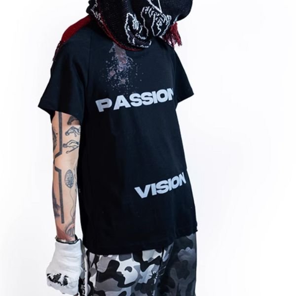 【FVVO】両面グラフィックプリントオーバーサイズTシャツ WMD87021 - WAMODA