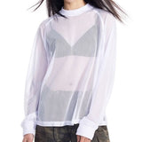 【THELIGHT】メッシュオーバーサイズTシャツ WMD90002 - WAMODA