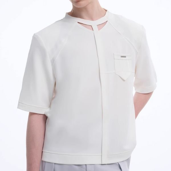 【TIWILLTANG】カッティングデザインネックオーバーサイズ半袖Tシャツ WMD27075 - WAMODA