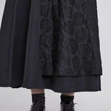 フラワー刺繍レイヤーAラインロングスカート WMD1511 - WAMODA