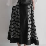 フラワー刺繍Aラインスカート WMD20043 - WAMODA