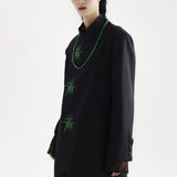 【APOZi】バンブー刺繍スタンドカラージャケット WMD43021 - WAMODA