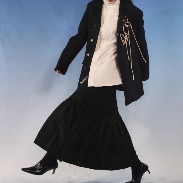 【LOUMUTAKU】バタフライロープ刺繡スタンドカラースリムジャケット WMD72001 - WAMODA