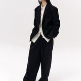 【LOUMUTAKU】袖口バンブー扇子刺繡テーラードジャケット WMD72013 - WAMODA