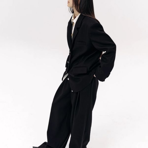 【LOUMUTAKU】袖口バンブー扇子刺繡テーラードジャケット WMD72013 - WAMODA