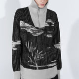 【MOHCHLINS】デザインジャガード織ジップセーター WMD36003 - WAMODA