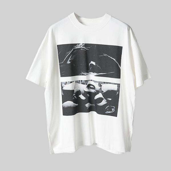 【RAYSHOW】抽象デザインプリント半袖Tシャツ WMD28011 - WAMODA