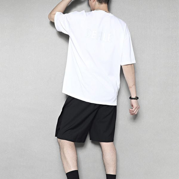 【RAYSHOW】シンプルロゴステッカー半袖Tシャツ WMD28013 - WAMODA