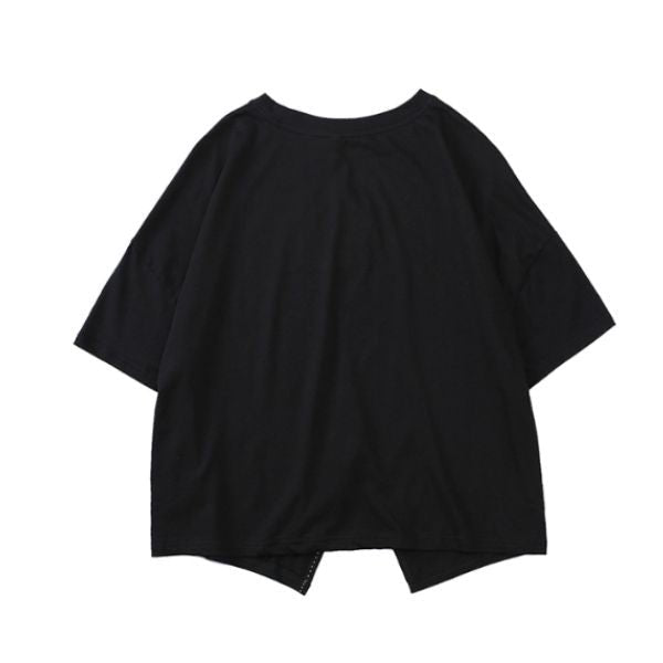 【SIMPLE BLACK】センターステッチスリットTシャツ WMD26002 - WAMODA