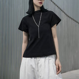 【SIMPLE BLACK】クルーネックストレッチコットンTシャツ WMD26044 - WAMODA