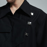 【TIWILLTANG】メタルバックル付アシンメトリーデザイン半袖ジャケット WMD27003 - WAMODA