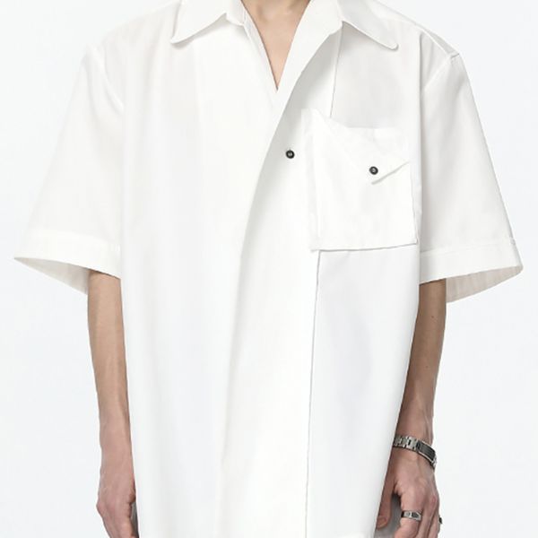 【TIWILLTANG】デザインポケット立体前立てワンボタンシャツ WMD27053 - WAMODA