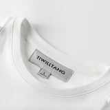 【TIWILLTANG】フロントホワイトドローストリングデザイン半袖Tシャツ WMD27065 - WAMODA