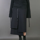 【UUMP】スリット入りレイヤードデザインロングスカート WMD29002 - WAMODA