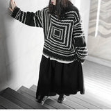 ハイネックルーズデザインセーター WMD1063 - WAMODA
