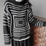 ハイネックルーズデザインセーター WMD1063 - WAMODA