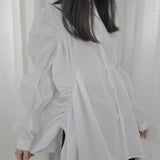 ボリューム袖アシンメトリーデザインシャツ WMD1220 - WAMODA