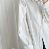 デザインスリーブシンプルオーバーサイズシャツ WMD1410 - WAMODA