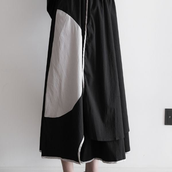 サイドレイヤービッグサークルデザインロングスカート WMD20111 - WAMODA