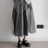 パッチワークデザインフレアロングスカート WMD20112 - WAMODA