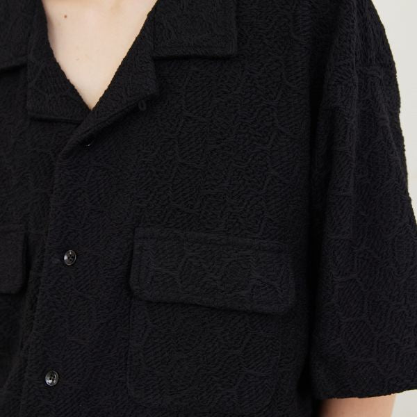胸ポケット付きジャガード半袖シャツ WMD3291 - WAMODA