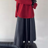フェイクレザーフレアロングスカート WMD37065 - WAMODA