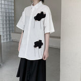 雲柄刺繍デザイン半袖シャツ WMD8067 - WAMODA
