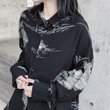 ビッグサイズ絞り染め風長袖シャツ WMD8121 - WAMODA