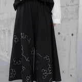 フラワー刺繡切り替えスカーチョ WMD8157 - WAMODA