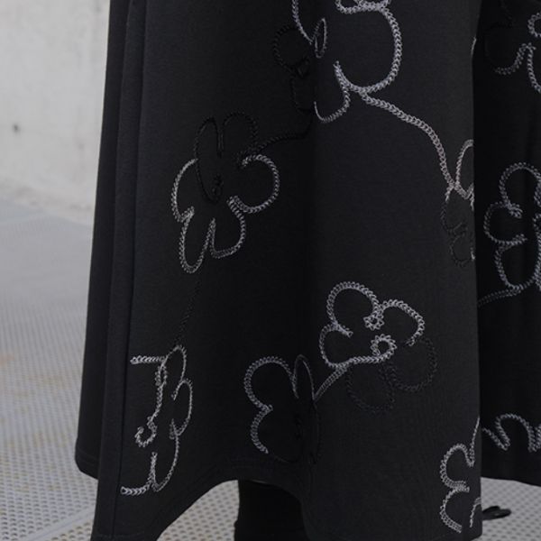 フラワー刺繡切り替えスカーチョ WMD8157 - WAMODA