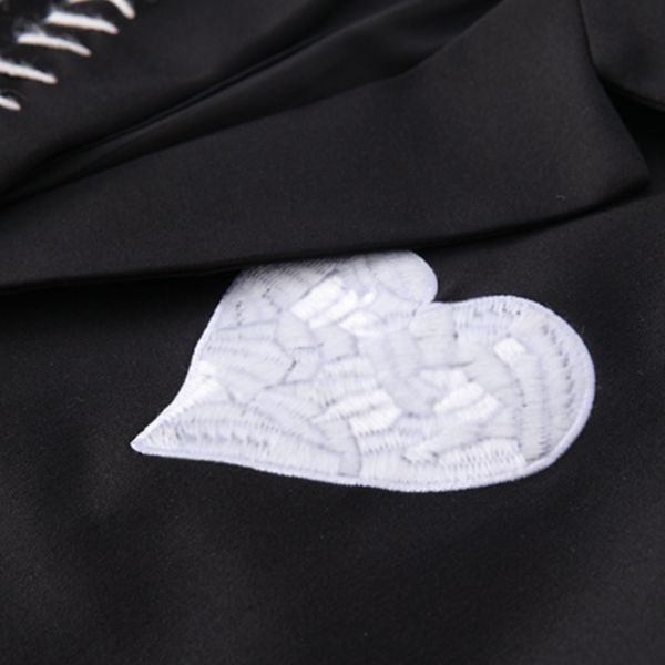 【XDJ FUSHI】ステッチハート刺繡ジャケット WMD34002 - WAMODA